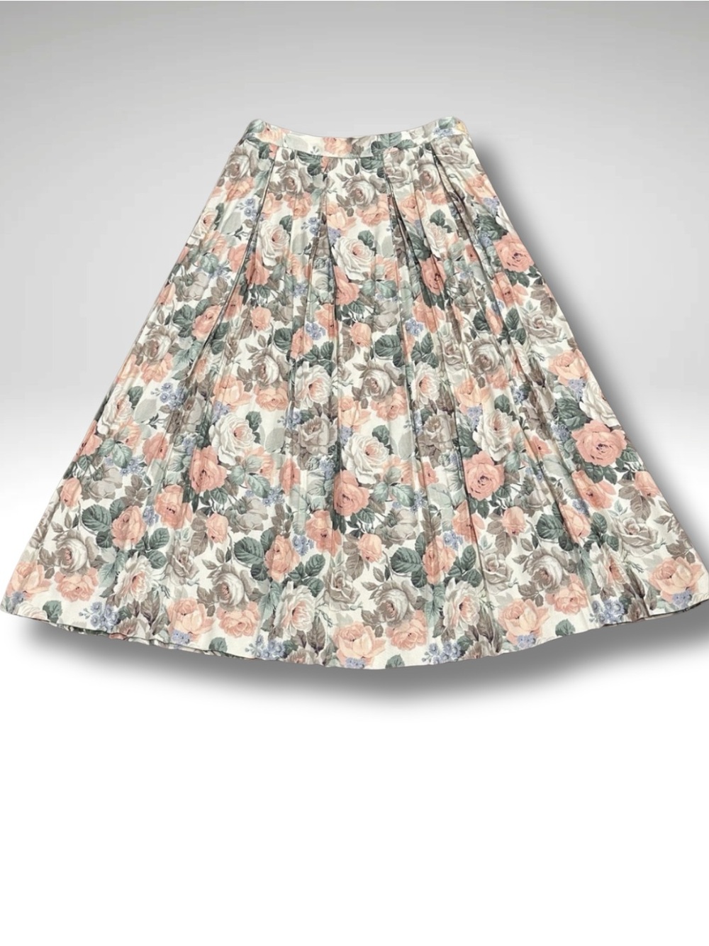 Vintage Pendleton Country Sophisticates Floral Pleated Midi Skirt 8P Made USA